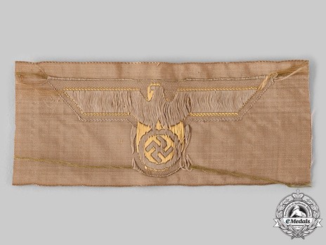 Kriegsmarine Tropical Brown Uniform Embroidered Breast Eagle (Machine-Embroidered) Reverse