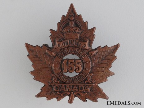 155th Infantry Battalion Other Ranks Collar Badge (Void) Obverse