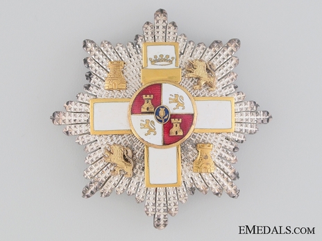 2nd Class Breast Star (white distinction) (with coat of arms of Castile and Leon, and Imperial Crown) (Silver and Silver gilt) Obverse