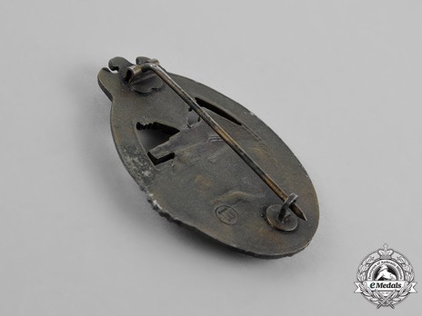 Panzer Assault Badge, in Bronze, by E. F. Wiedmann Reverse