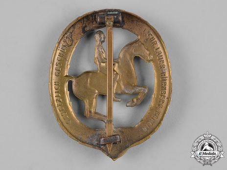 German Horseman's Badge, in Gold (in tombac) Reverse