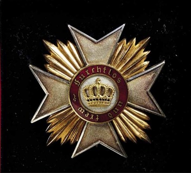 Order of the Württemberg Crown, Civil Division, I Class Commander Breast Star Obverse