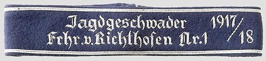 Luftwaffe Jagdgeschwader 1917/18 Cuff Title (Officer version) Obverse