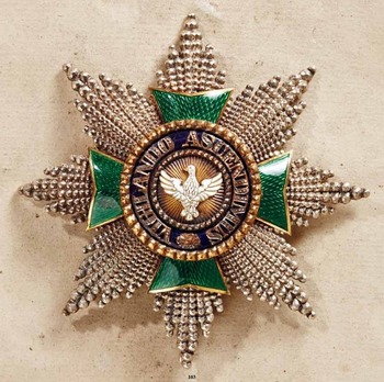 Order of the White Falcon, Type II, Civil Division, Grand Cross Breast Star (for royalty) Obverse