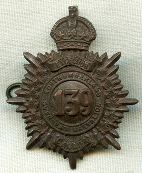139th Infantry Battalion Other Ranks Cap Badge Obverse