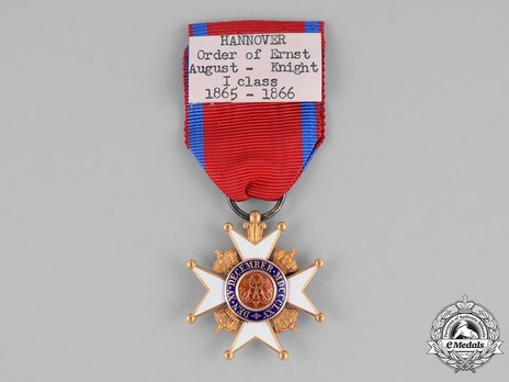 Order of Ernst August, I Class Knight's Cross (in gold) Reverse