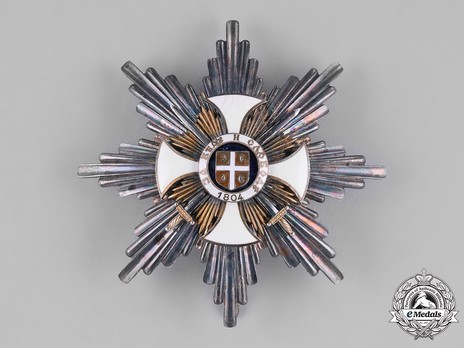 Order of the Star of Karageorg, Military Division, I Class Breast Star Obverse