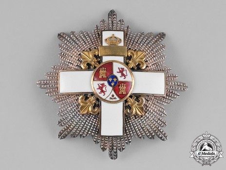 2nd Class Breast Star (white distinction) (with Fleur de Lys and Royal Crown) (Silver and Silver gilt) Obverse