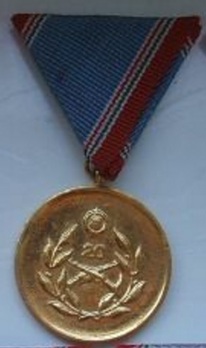  National Defence Long Service Medal, V Class for 20 Years Obverse