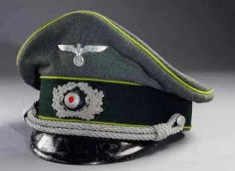 German Army Panzer Grenadier Officer's Visor Cap Profile