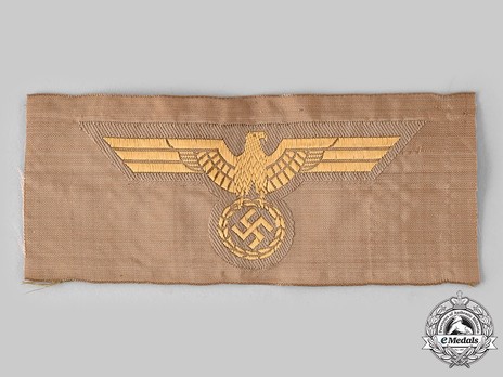 Kriegsmarine Tropical Brown Uniform Embroidered Breast Eagle (Machine-Embroidered) Obverse