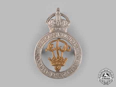 Princess Patricia's Canadian Light Infantry Officers Cap Badge Obverse