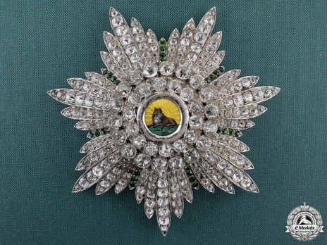 Order of the Lion and Sun, Type IV, I Class Grand Cordon Breast Star (with couchant lion, with silver-gilt and stones) Obverse
