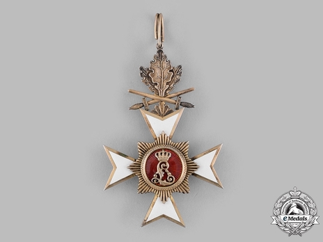 House Order of the Honour Cross, Type II, II Class Cross with Swords (on ring and oak leaves) Reverse