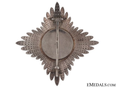 Order of the Crown, Civil Division, Type I, II Class Breast Star (in silver gilt) Reverse