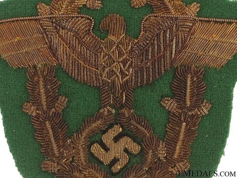 German Police General Ranks Sleeve Eagle (on green backing) Obverse Detail