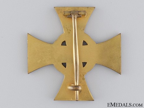 War Honour Cross for Heroic Deeds (pinback version) Reverse