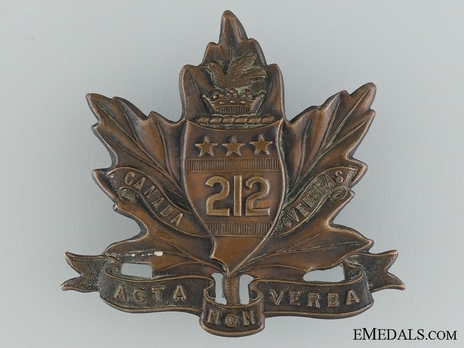212th Infantry Battalion Other Ranks Cap Badge Obverse