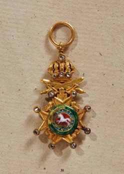 Royal Guelphic Order, Grand Cross with Swords Miniature Obverse