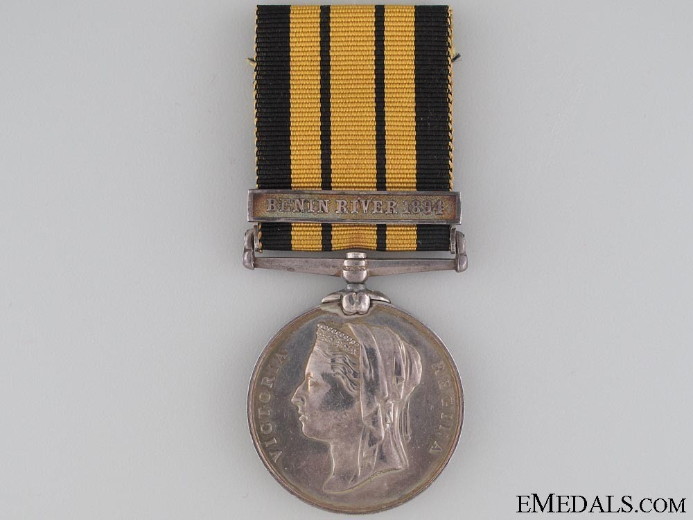 Silver medal benin river 1894 obverse