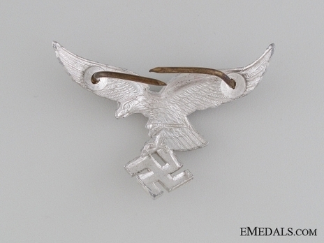 Luftwaffe Officer/NCO/EM Ranks 1st Pattern Metal Cap Eagle Insignia Reverse