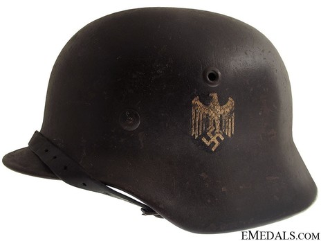 German Army Steel Helmet M40 (Double Decal version) Left Side