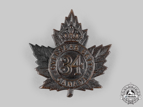 34th Infantry Battalion Other Ranks Cap Badge Obverse