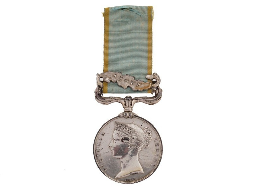 Silver medal with azoff clasp stamped w. wyon r.a. b. wyon sc. obverse