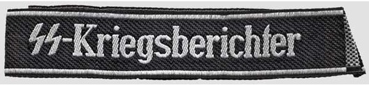 Waffen-SS Kriegsberichter NCO/EM's Cuff Title (BeVo weave version) Obverse