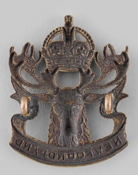 Royal Newfoundland Regiment Other Ranks Collar Badge Reverse