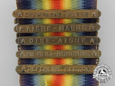 World War I Victory Medal (with 5 Army clasps) Clasps