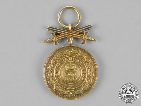 House Order of Hohenzollern, Type II, Military Division, Gold Merit Medal ("1842") Reverse