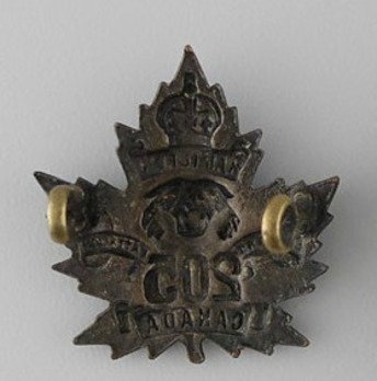 205th Infantry Battalion Other Ranks Collar Badge Reverse