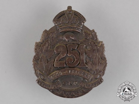 251st Infantry Battalion Officers Cap Badge Obverse