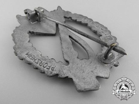 Infantry Assault Badge, by E. L. Müller (in silver) Reverse