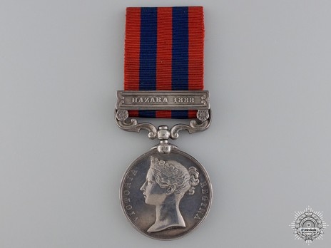 Silver Medal (with "HAZARA 1888" clasp) Obverse