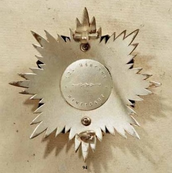 Friedrich Order, Military Division, Grand Cross Breast Star (in silver gilt) Reverse