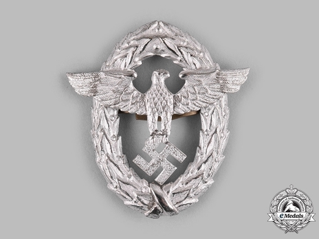 German Police 1st Pattern Officer/NCO/EM's Metal Cap Eagle Obverse