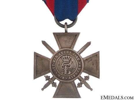 House Order of Duke Peter Friedrich Ludwig, Military Division, II Class Honour Cross (in white metal) Reverse