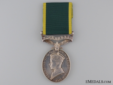 Silver Medal (for Canadian Forces, with King George VI "INDIAE IMP"effigy) Obverse