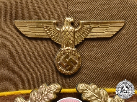 NSDAP Reichsleitung Visor Cap M39 Eagle Detail