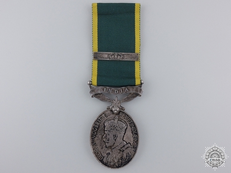 Silver Medal (for Indian Forces, with King George V effigy, with 1 clasp) Obverse