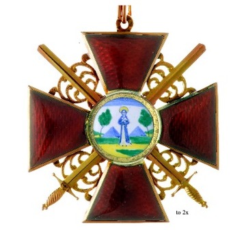 Order of St. Anne, Type II, Military Division, I Class Cross (early example, in gold)