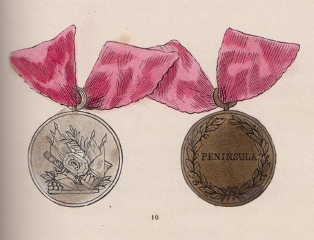 Peninsula Medal for NCOs and EMs, Type I (unmarked) Obverse & Reverse