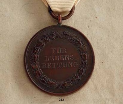 Life Saving Medal, Type IV, in Bronze Reverse