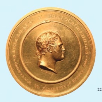 Death of Alexander I Table Medal (in gold)