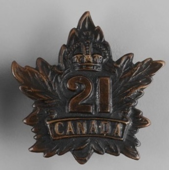 21st Infantry Battalion Other Ranks Collar Badge Obverse