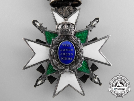 Order of the White Falcon, Type II, Military Division, II Class Knight (in silver) Reverse