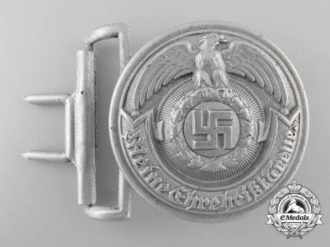 Allgemeine SS Officer's Belt Buckle, by Overhoff & Cie. (aluminum) Obverse