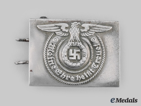 Allgemeine SS NCO/EM's Belt Buckle, by Overhoff & Cie. (nickel-silver) Obverse